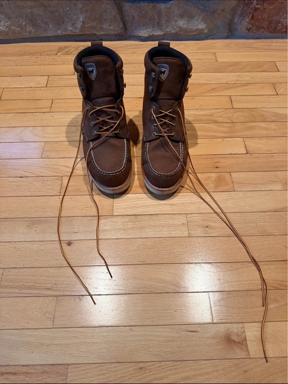 Irish Setter Brown Leather Moc Toe Work Boots